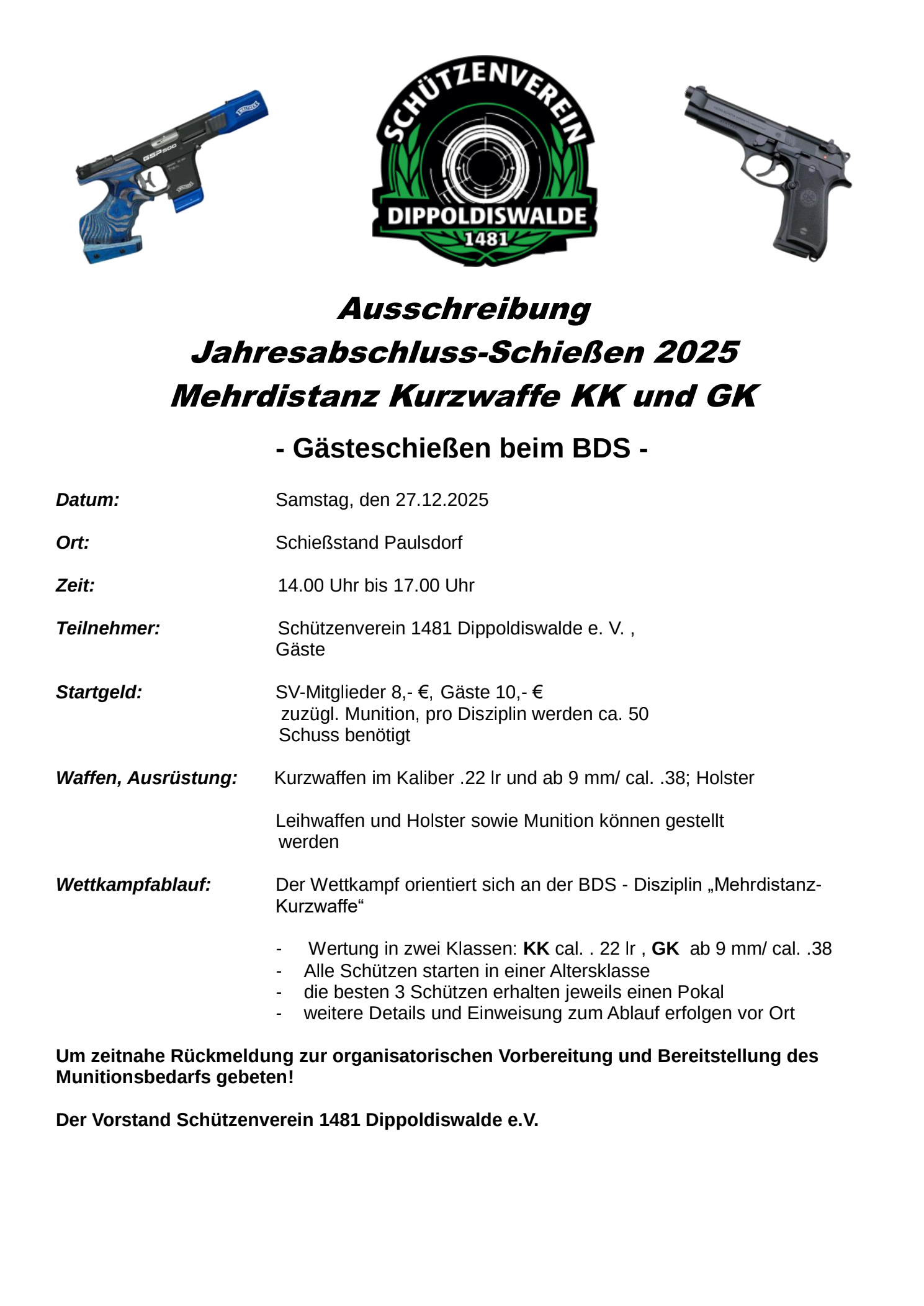 Jahresabschluss-Schießen