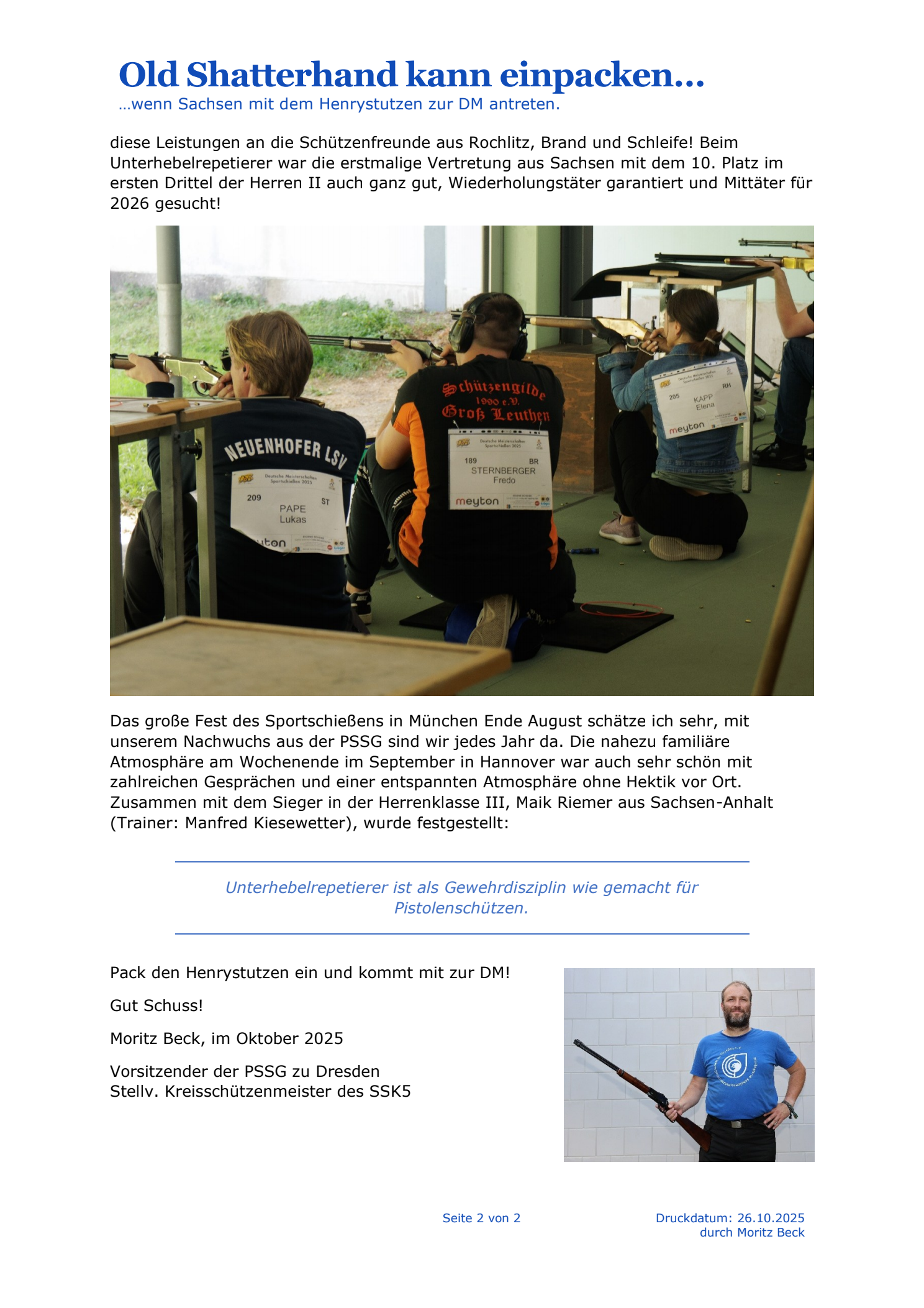 Vereinsmeisterschaften GK Pistole/Revolver