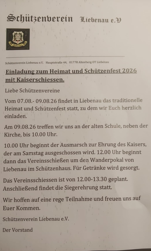 Schützenfest Liebenau